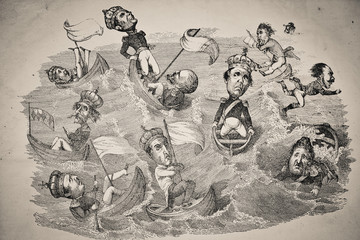 Turbulent times - Illustration from 1848 - 255306358