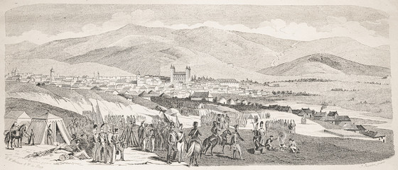 Jassy, the capital of Moldova at the time of occupation by the Russians, Iași, Romania - Illustration from 1848 - 255306586