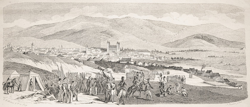 Jassy, the capital of Moldova at the time of occupation by the Russians, Iași, Romania - Illustration from 1848