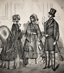 Dress fashion - Illustration from 1848 - 255306769