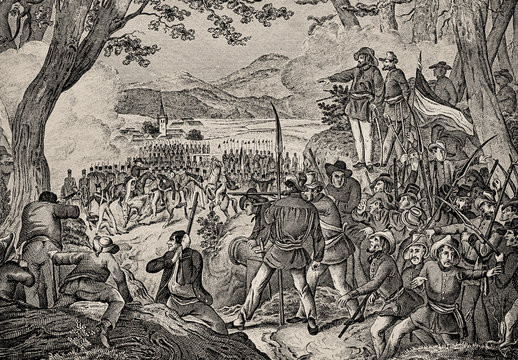 Deaths of Lieutenant von Gagern near Kandern - Illustration from 1848