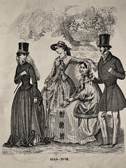 Dress fashion - Illustration from 1848 - 255306916