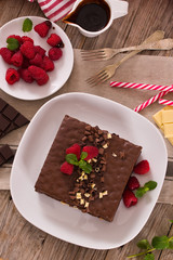 Chocolate cake. 