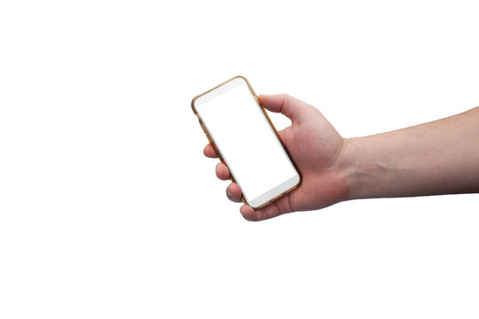 Touch screen smartphone in a hand Isolated image