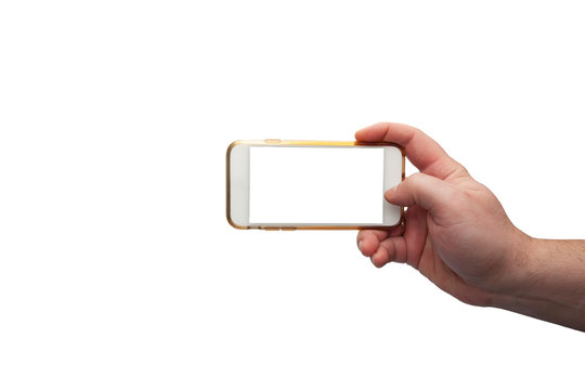 Touch screen smartphone in a hand Isolated image