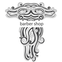 Fototapeta premium Barber shop. Logo on white background. Black and white vector illustration.