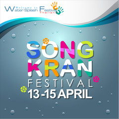 Abstract Background Songkran Festival: The Water Splash Festival of Thailand. Vector and Illustration, EPS 10