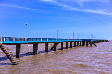 Long pier on the beach