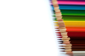 color pencils on white background