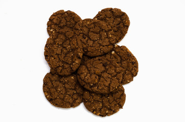 Chocolate chip cookie isolated on white background