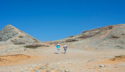 walking on the desert