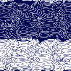 Fototapeta na wymiar Waves background. Abstract seamless pattern. Vector illustration.