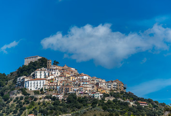 Fototapeta na wymiar Hilltop Medieval Village in Southern Italy
