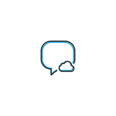 Speech bubble icon design. Interaction icon line vector illustration