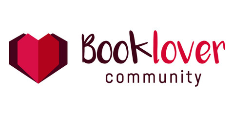 Book lover community logo concept with origami paper style