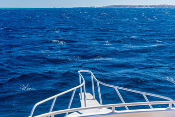 Fototapeta na wymiar View on a Red sea from the yacht bow