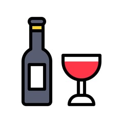 Wine vector, Easter filled icon editable stroke