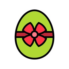 Easter egg vector, Easter filled icon editable stroke