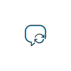 Speech bubble icon design. Interaction icon line vector illustration