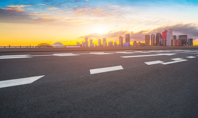 Fototapeta premium Urban Road, Highway and Construction Skyline..