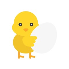 Chick vector, Isolated Easter flat style icon