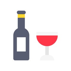 Wine vector, Isolated Easter flat style icon