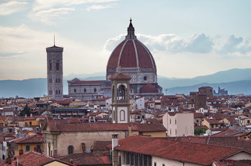 Fototapeta premium View of Florence from Zecca tower, Tuscany, Italy