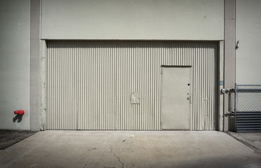 aged urban garage door