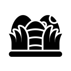 Easter hunt vector, Isolated Easter solid style icon