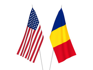 America and Romania flags