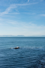 Blue Southern Italian Mediterranean Sea with Island in the Distance