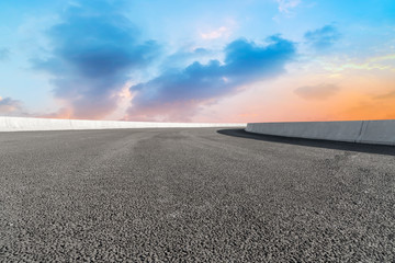 Road surface and sky cloud landscape..