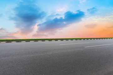 Fototapeta premium Road surface and sky cloud landscape..