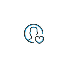 User icon design. Interaction icon line vector illustration