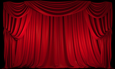 Red Theatre Curtain Isolated