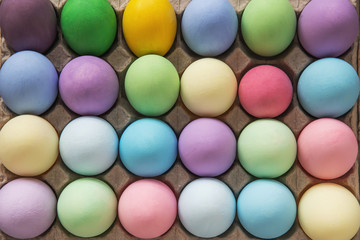 Painted colorful Easter eggs background - Easter holiday celebration background concept