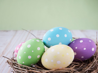 Painted colorful Easter eggs background - Easter holiday celebration background concept