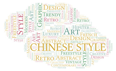 Fototapeta premium Chinese Style word cloud.