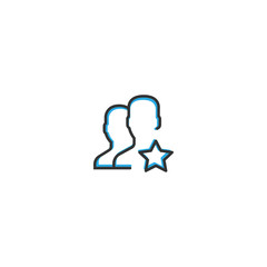 User icon design. Interaction icon line vector illustration