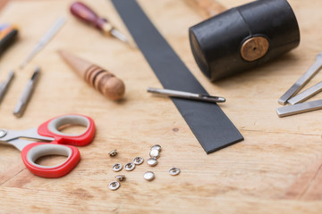 making leather belt with tools