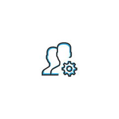 User icon design. Interaction icon line vector illustration