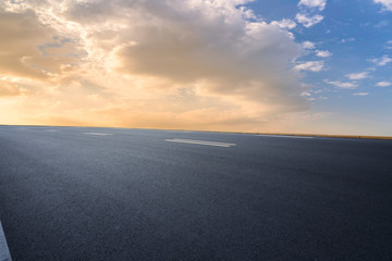 Road surface and sky cloud landscape..