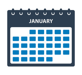 January Calendar Icon. Flat style vector EPS.