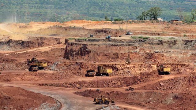 Time lapse excavation of lignite mine.
