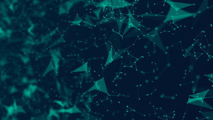 Abstract Background - Connected Dots And Geometric Triangles