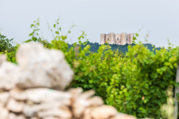 Castel del Monte, a 13th century fortress built by the emperor of the Holy Roman Empire, Frederick II. Italy - obrazy, fototapety, plakaty