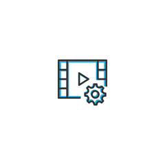 Video Player icon design. Interaction icon line vector illustration