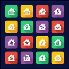 Real Estate Icons Flat Design