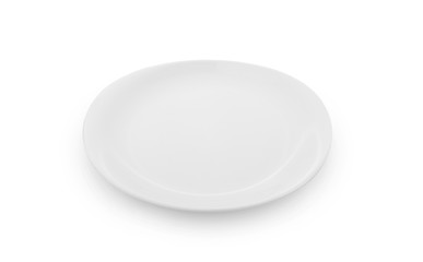 white plate ceramic on white background.