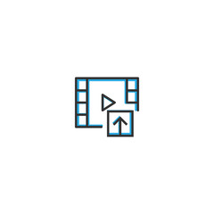 Video Player icon design. Interaction icon line vector illustration